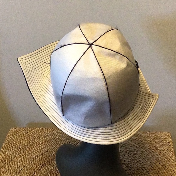 1960s Mr. John Ivory Faille Mod Hat W/ Wide Navy Patent Trapunto Stitched Brim main image 7